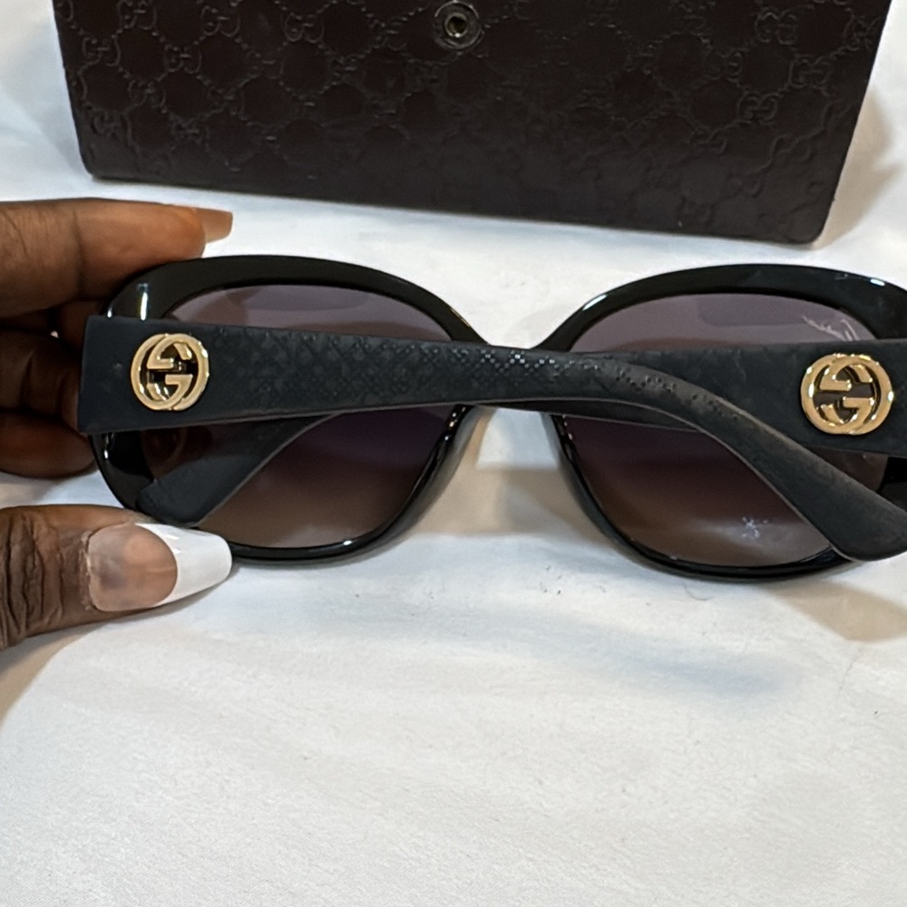 Gucci Black Sunglasses with Gold Logo
